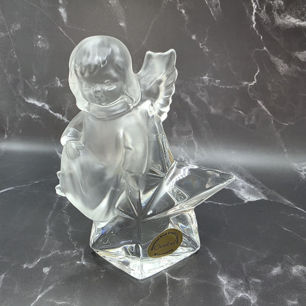 Goebel M.J. Hummel Crystal Angel sitting on a Star